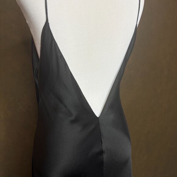 Victoria’s Secret 100% Silk Slip Dress Black Maxi 90s Vintage Bias Cut Size L - Picture 5 of 10